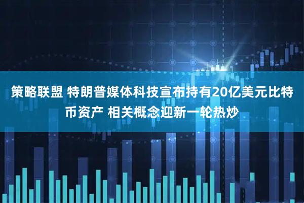 策略联盟 特朗普媒体科技宣布持有20亿美元比特币资产 相关概念迎新一轮热炒
